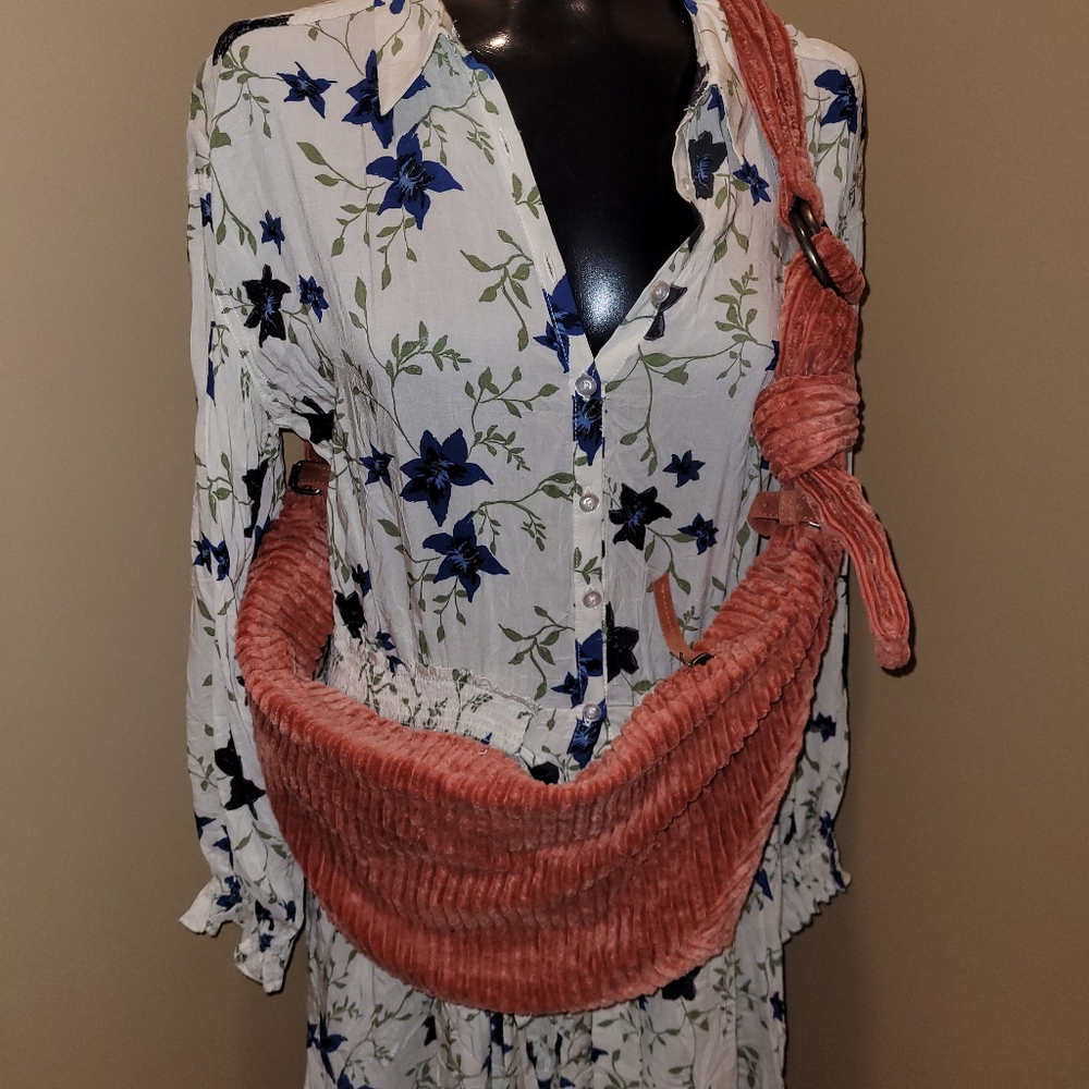 Free People Pink Corduroy Hobo Bag